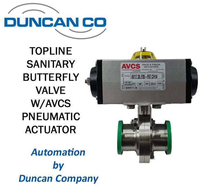 TOPLINE SANITARY BUTTERFLY VALVE FOR MORE INFORMATION CONTACT US AT WWW.DUNCANCO.COM
