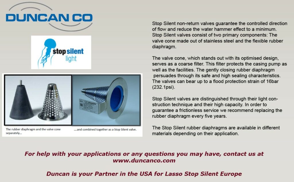 LASSO STOP SILENT CHECK VALVE for more information contact us at www.duncanco.com