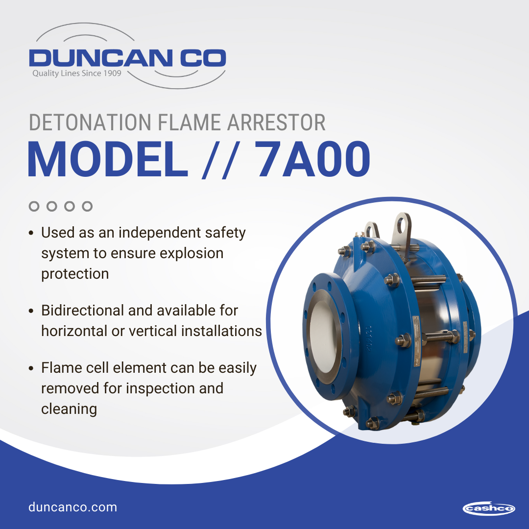 Cashco Model 7A00 Detonation Flame Arrestor, for more information contact us at www.duncanco.com